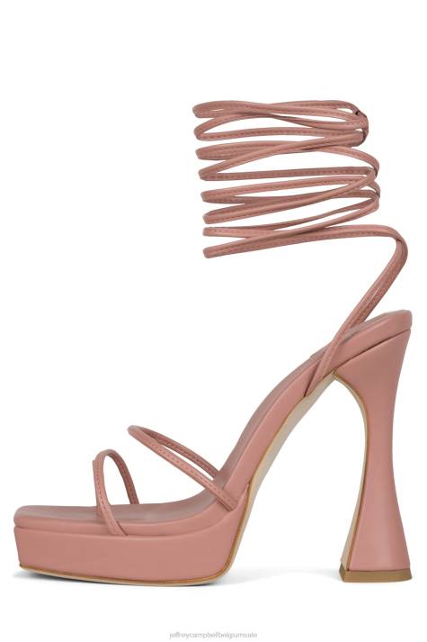 vrouwen Jeffrey Campbell primadonna stoffig roze V2LZ1179 platform sandaal