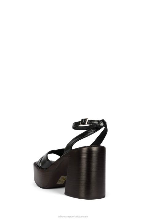 vrouwen Jeffrey Campbell producent zwartbruine Poolse stapel V2LZ1165 platform sandaal