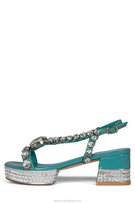vrouwen Jeffrey Campbell rijk aqua patent zilver V2LZ1153 platform sandaal