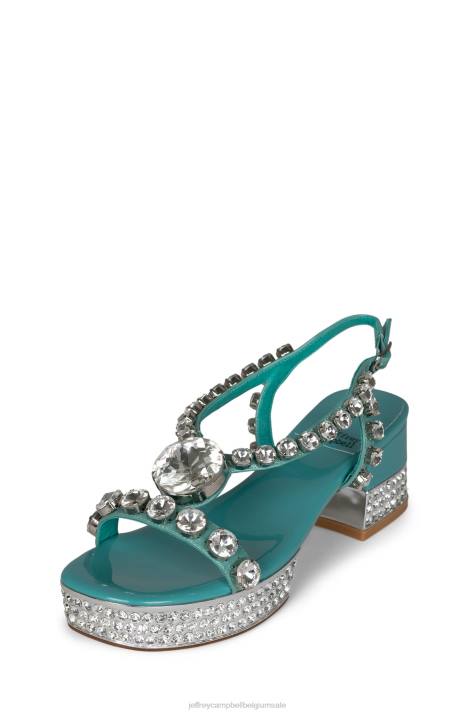 vrouwen Jeffrey Campbell rijk aqua patent zilver V2LZ1153 platform sandaal