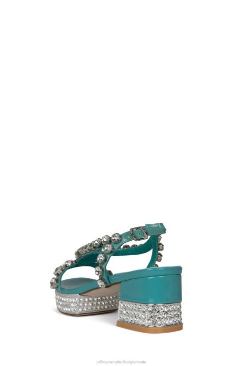 vrouwen Jeffrey Campbell rijk aqua patent zilver V2LZ1153 platform sandaal