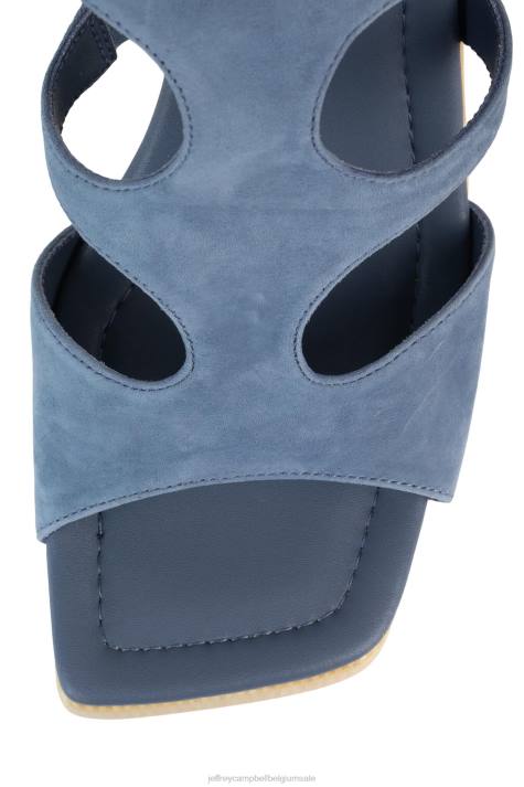 vrouwen Jeffrey Campbell rivalen blauw suède naturel V2LZ218 platform sandaal