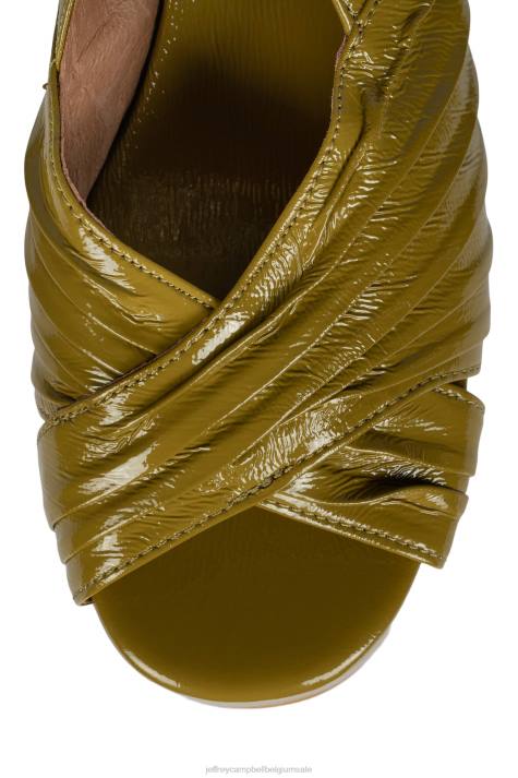vrouwen Jeffrey Campbell rock-it-2 charteuse gekreukt patent V2LZ1188 platform sandaal