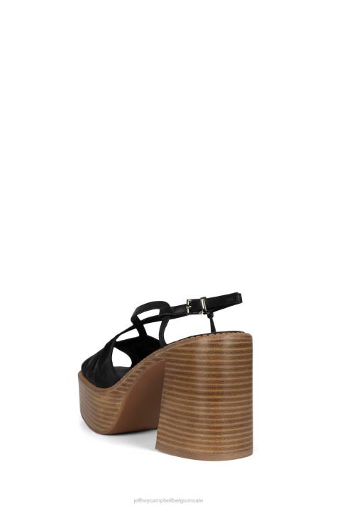 vrouwen Jeffrey Campbell rock'n'roll zwart V2LZ1058 platform sandaal