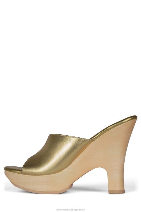 vrouwen Jeffrey Campbell roxi goud V2LZ1127 platform sandaal