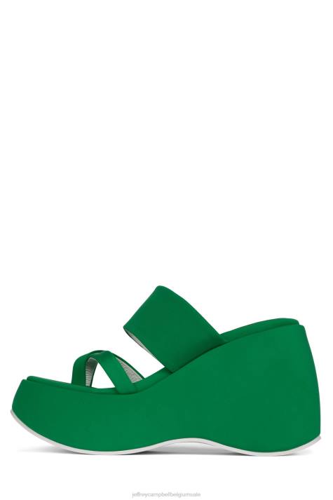 vrouwen Jeffrey Campbell sfeer-2 groen neopreen V2LZ1147 platform sandaal