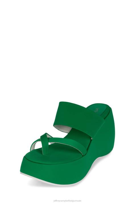 vrouwen Jeffrey Campbell sfeer-2 groen neopreen V2LZ1147 platform sandaal