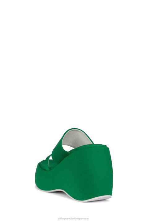 vrouwen Jeffrey Campbell sfeer-2 groen neopreen V2LZ1147 platform sandaal