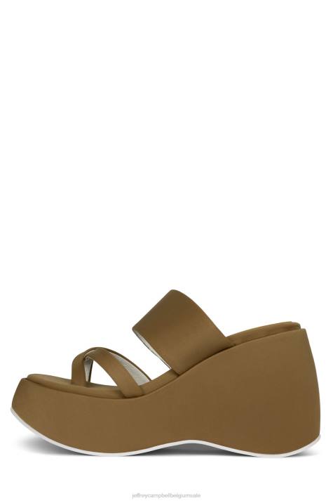 vrouwen Jeffrey Campbell sfeer-2 stoffig bruin neopreen V2LZ1145 platform sandaal
