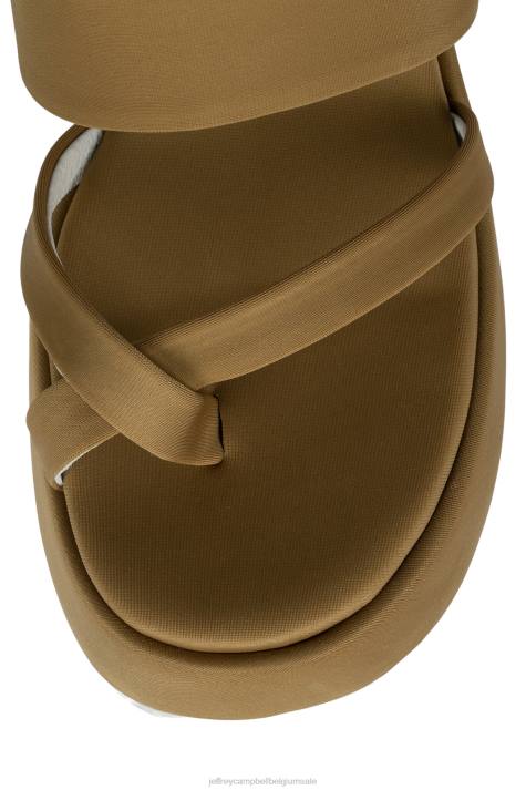 vrouwen Jeffrey Campbell sfeer-2 stoffig bruin neopreen V2LZ1145 platform sandaal