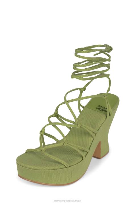 vrouwen Jeffrey Campbell shindia groene denim V2LZ1118 platform sandaal