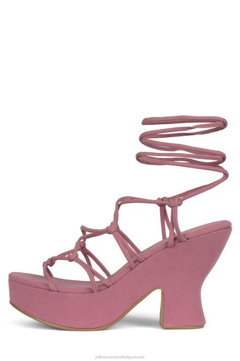 vrouwen Jeffrey Campbell shindia roze denim V2LZ1119 platform sandaal