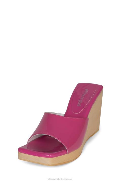 vrouwen Jeffrey Campbell simona fuchsia patent V2LZ957 platform sandaal