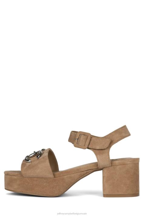 vrouwen Jeffrey Campbell tijdloos natuurlijk suède zilver V2LZ1012 platform sandaal
