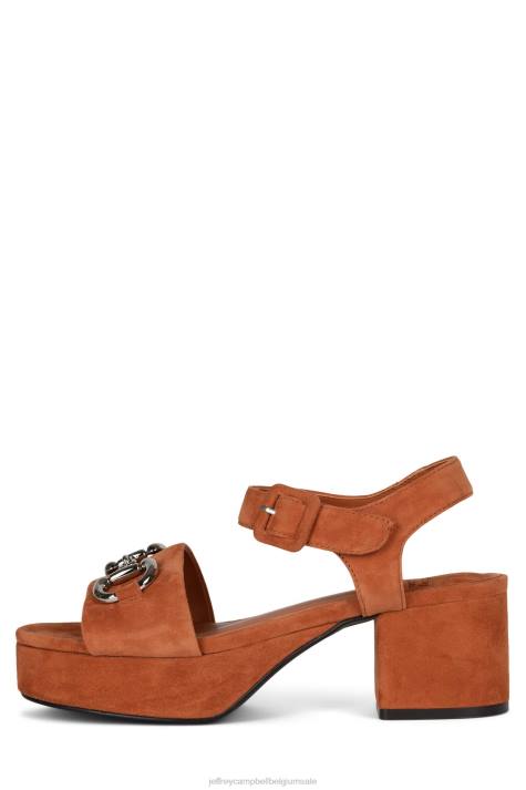 vrouwen Jeffrey Campbell tijdloos roest suède zilver V2LZ1013 platform sandaal