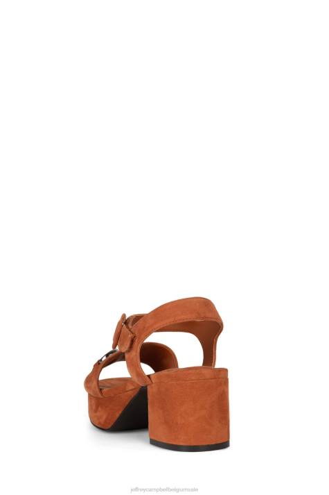 vrouwen Jeffrey Campbell tijdloos roest suède zilver V2LZ1013 platform sandaal