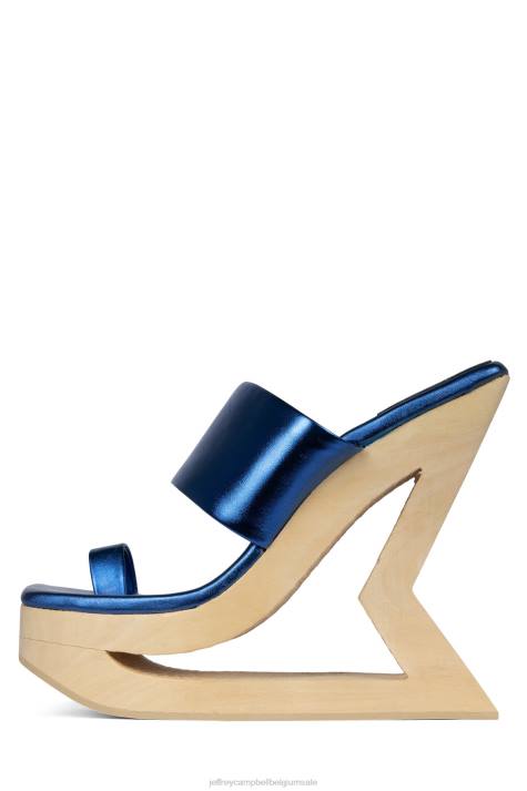 vrouwen Jeffrey Campbell trapeze blauw metaalachtig V2LZ1072 platform sandaal