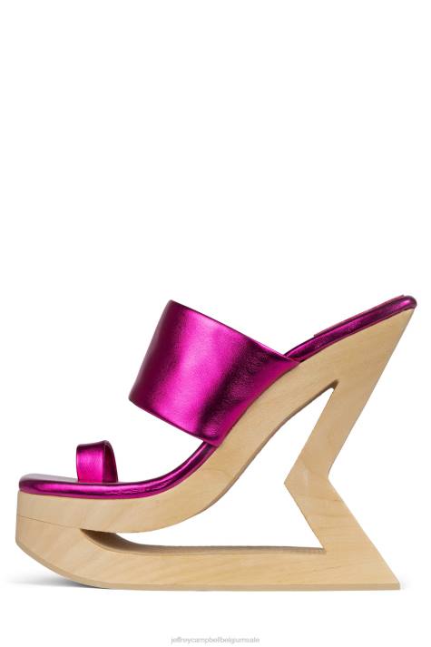vrouwen Jeffrey Campbell trapeze fuchsia-metallic V2LZ1074 platform sandaal