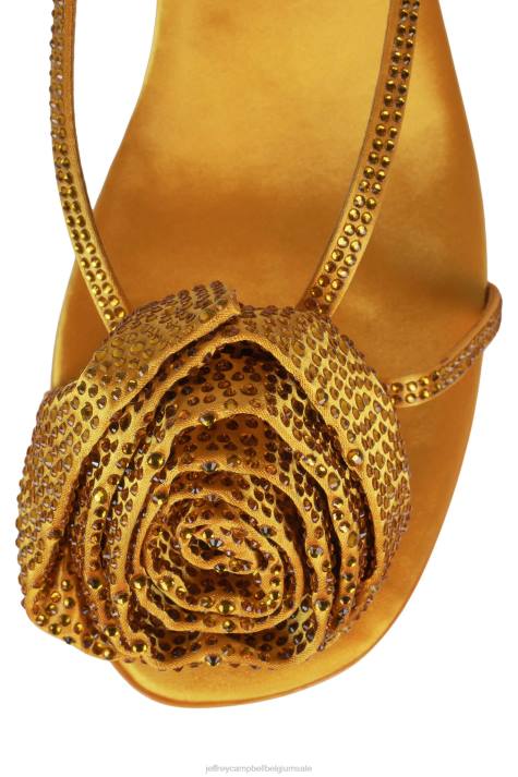 vrouwen Jeffrey Campbell trendsetter geel satijn geel V2LZ1021 platform sandaal