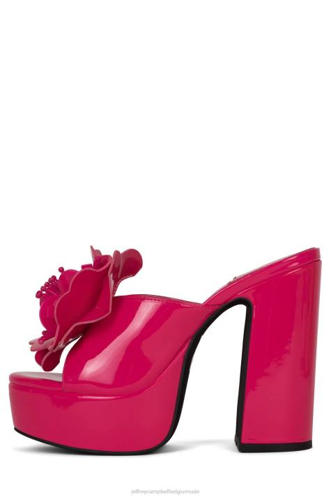 vrouwen Jeffrey Campbell tropicals fuchsia patent V2LZ961 platform sandaal