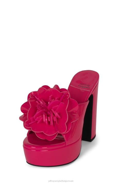 vrouwen Jeffrey Campbell tropicals fuchsia patent V2LZ961 platform sandaal