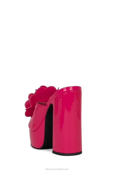 vrouwen Jeffrey Campbell tropicals fuchsia patent V2LZ961 platform sandaal