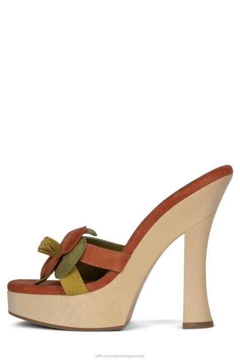 vrouwen Jeffrey Campbell u-groei-grl combinatie van bruin kaki suède V2LZ963 platform sandaal