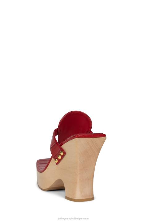 vrouwen Jeffrey Campbell vaag rood croco goud V2LZ975 platform sandaal