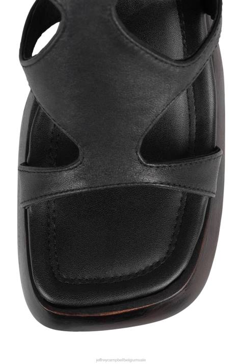 vrouwen Jeffrey Campbell verafgoden zwart bruin V2LZ131 platform sandaal
