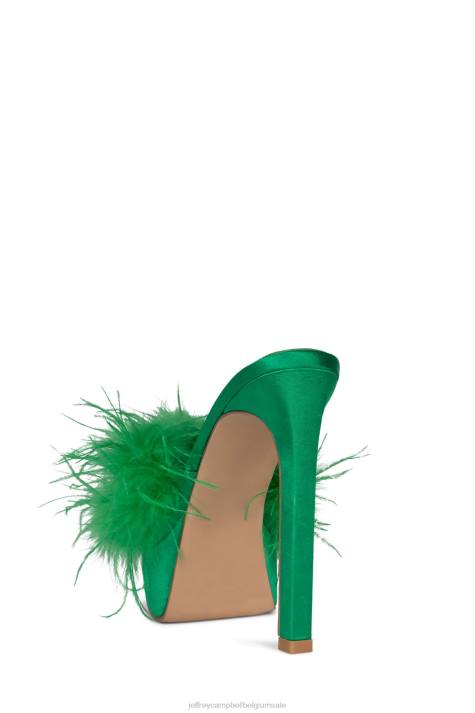 vrouwen Jeffrey Campbell verdwaasd groen satijn groen V2LZ1046 platform sandaal