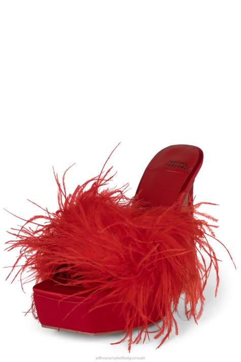 vrouwen Jeffrey Campbell verdwaasd rood satijn rood V2LZ1045 platform sandaal
