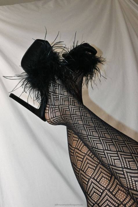 vrouwen Jeffrey Campbell verdwaasd zwart satijn zwart V2LZ1047 platform sandaal