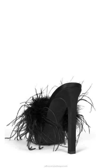 vrouwen Jeffrey Campbell verdwaasd zwart satijn zwart V2LZ1047 platform sandaal