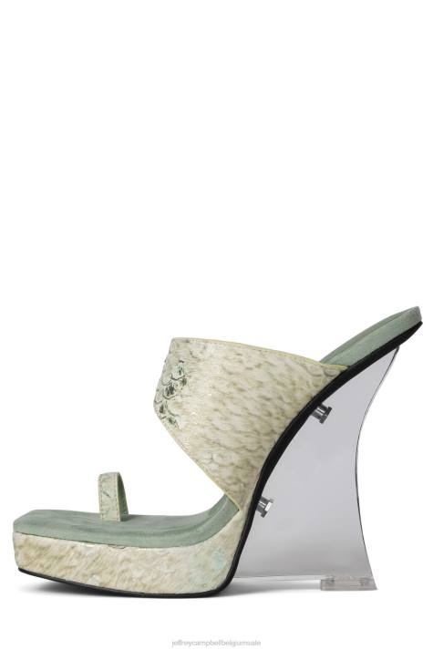 vrouwen Jeffrey Campbell verwend-f groene combi V2LZ953 platform sandaal