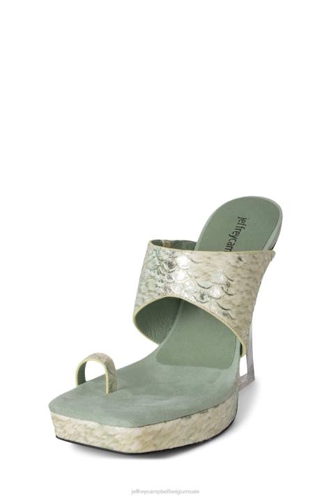 vrouwen Jeffrey Campbell verwend-f groene combi V2LZ953 platform sandaal