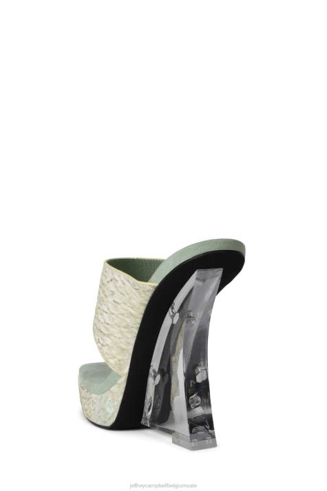 vrouwen Jeffrey Campbell verwend-f groene combi V2LZ953 platform sandaal