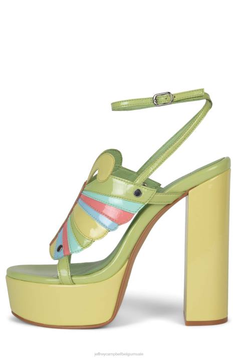 vrouwen Jeffrey Campbell vorsten groen patent multi V2LZ1004 platform sandaal