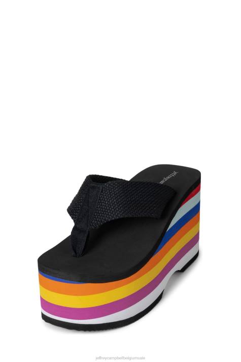 vrouwen Jeffrey Campbell wavin-mlt zwart multi V2LZ182 platform sandaal
