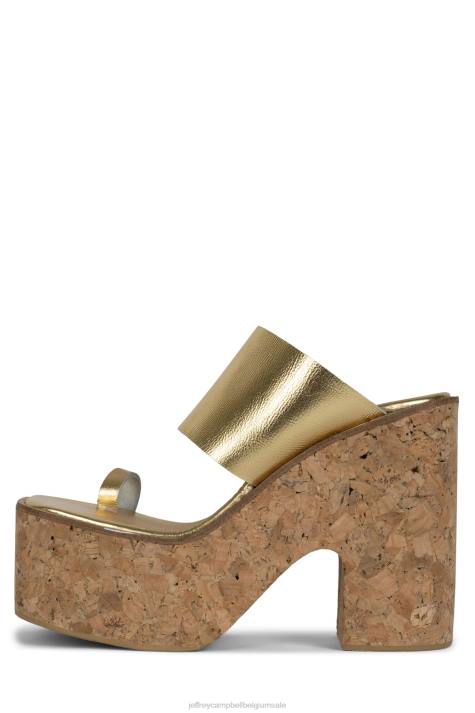 vrouwen Jeffrey Campbell yesmina-st goud V2LZ1143 platform sandaal