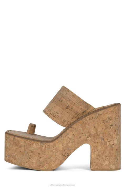 vrouwen Jeffrey Campbell yesmina-st kurk V2LZ1144 platform sandaal