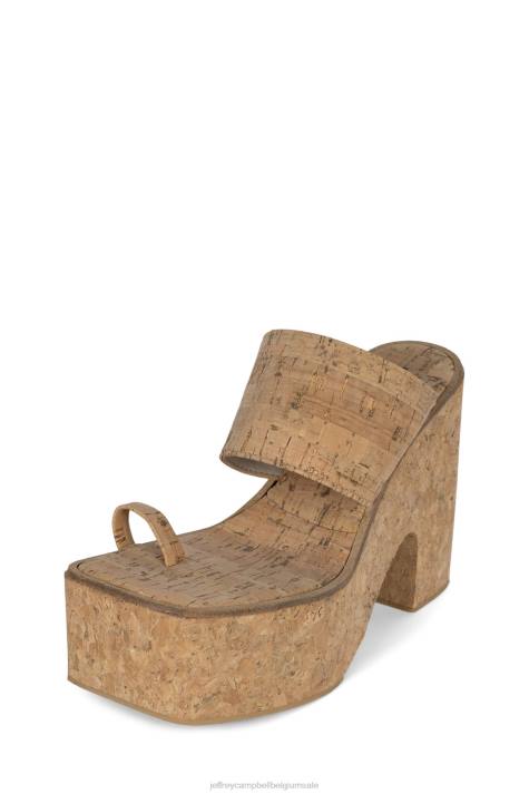 vrouwen Jeffrey Campbell yesmina-st kurk V2LZ1144 platform sandaal