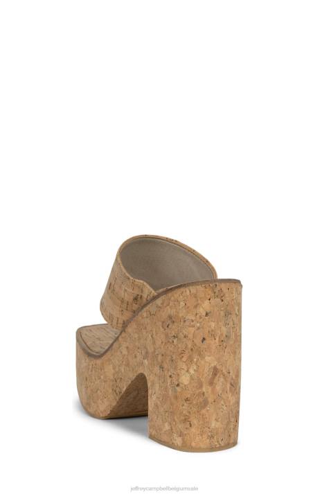 vrouwen Jeffrey Campbell yesmina-st kurk V2LZ1144 platform sandaal