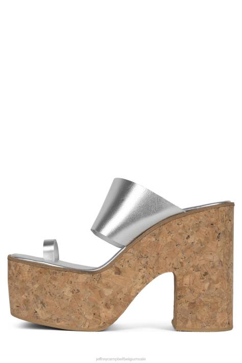 vrouwen Jeffrey Campbell yesmina-st zilver V2LZ1142 platform sandaal