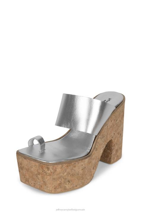 vrouwen Jeffrey Campbell yesmina-st zilver V2LZ1142 platform sandaal