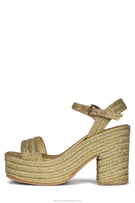 vrouwen Jeffrey Campbell zoals goud V2LZ1108 platform sandaal