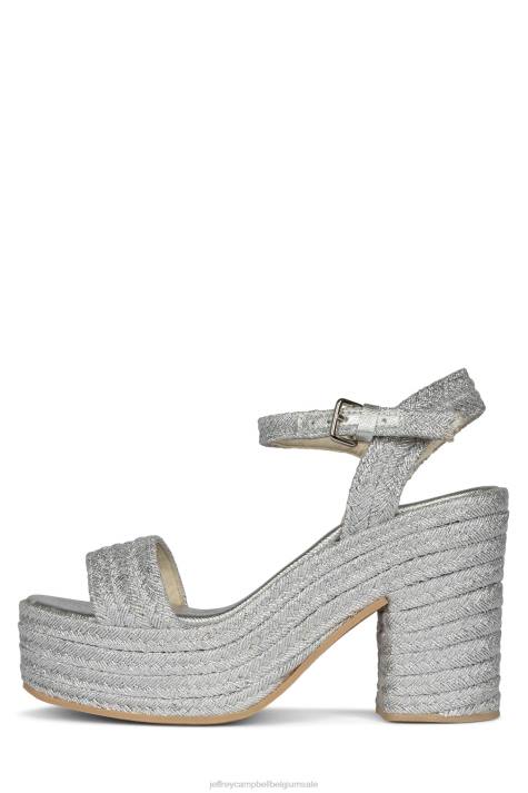 vrouwen Jeffrey Campbell zoals zilver V2LZ1107 platform sandaal