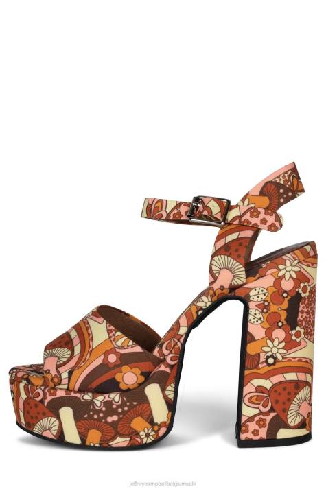 vrouwen Jeffrey Campbell zomers-3 multi paddestoel V2LZ1084 platform sandaal