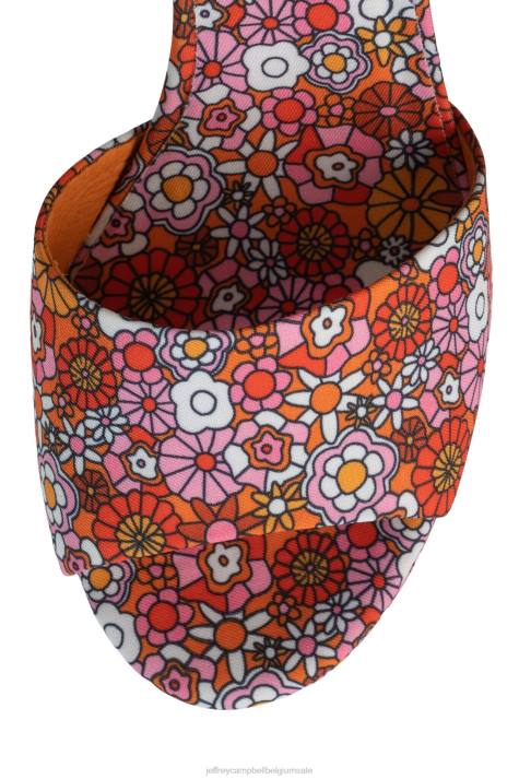 vrouwen Jeffrey Campbell zomers-3 rood roze multi bloemen V2LZ1008 platform sandaal
